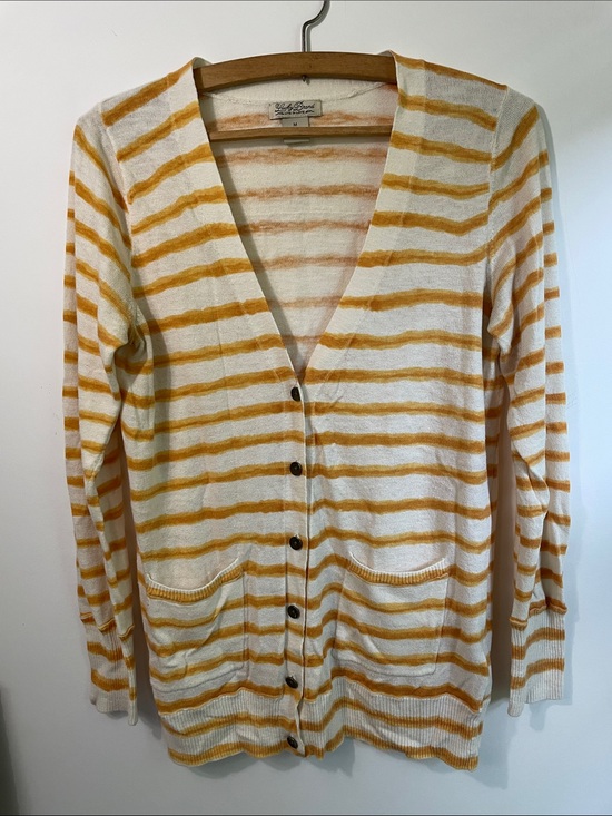 Lucky Brand Sweaters - Lucky Brand Striped V-Neck Button Up Lightweight Long Sleeve Cardigan Size M